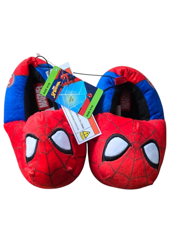 Marvel Other - Marvel Spider-Man Light Up Plush Slippers Kids Size 9/10 New